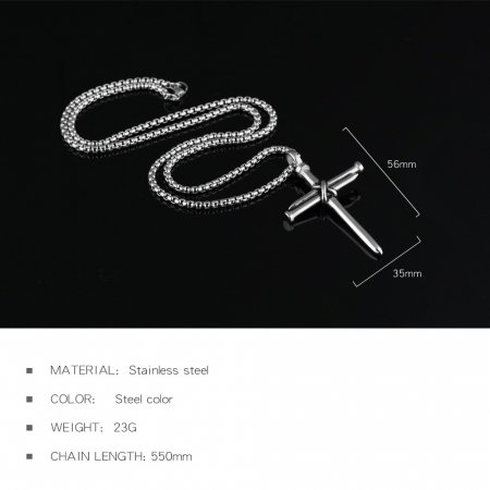 Colier inox cruce 55 cm [4]