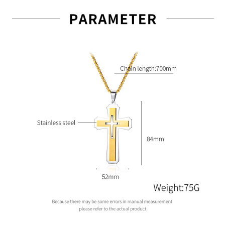 Colier inox Cruce Dublă – Simbol al Credinței și Puterii Interioare [5]