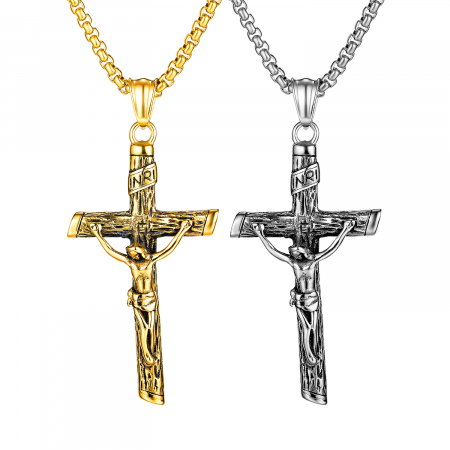 Colier inox crucifix 55 cm [8]