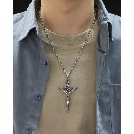 Colier inox crucifix 70 cm [2]