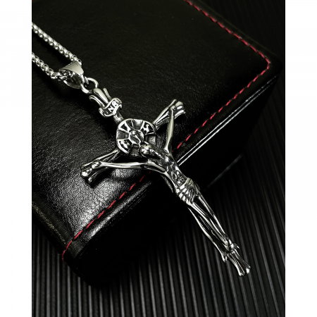Colier inox crucifix 70 cm [1]