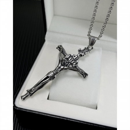 Colier inox crucifix 70 cm [6]