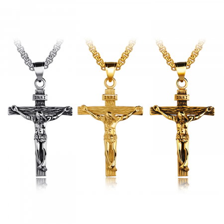 Colier inox crucifix 60 cm [10]