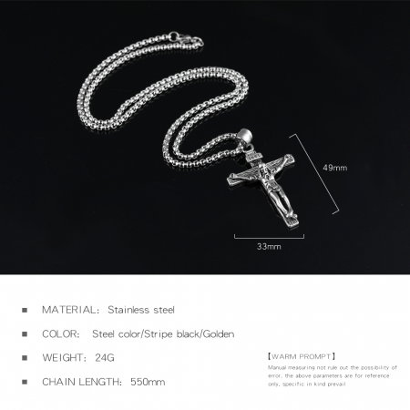 Colier inox crucifix 60 cm [7]