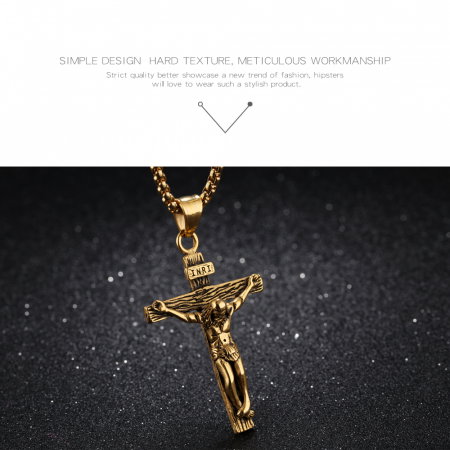 Colier inox crucifix 60 cm [7]