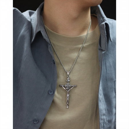 Colier inox crucifix 70 cm [12]