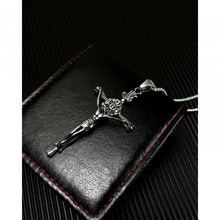 Colier inox crucifix 70 cm [3]