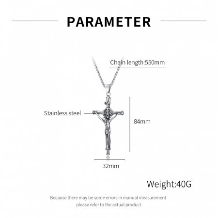 Colier inox crucifix 55 cm [5]