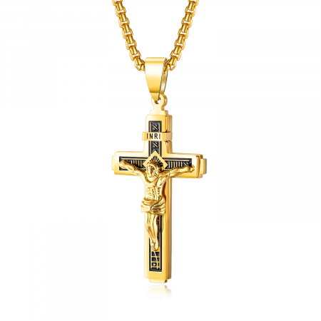 Colier inox crucifix 55 cm