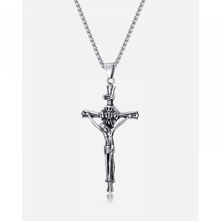 Colier inox crucifix 55 cm [14]
