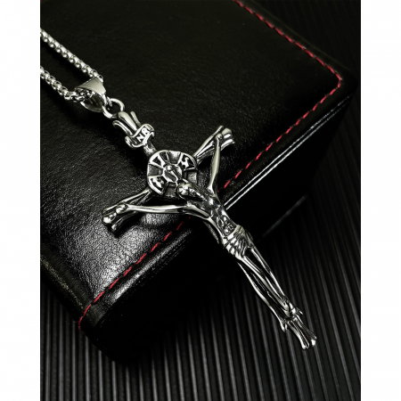 Colier inox crucifix 70 cm [9]