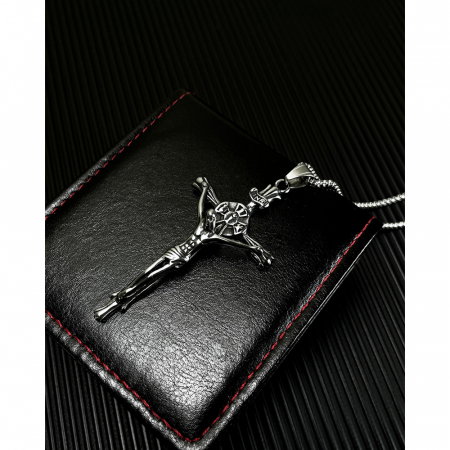 Colier inox crucifix 55 cm [9]