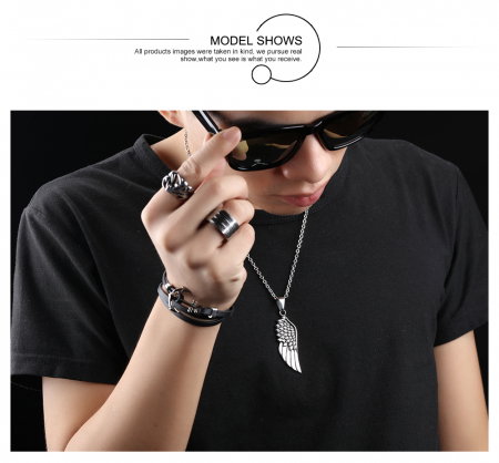 Colier inox cu Aripa de Inger [2]