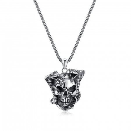 Colier inox cu craniu