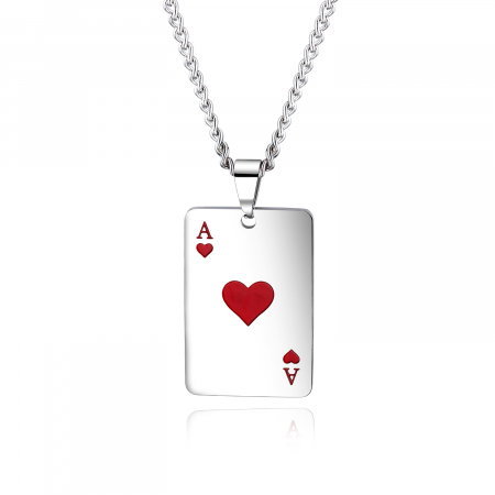 Colier inox Lucky Poker
