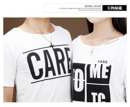 Colier inox cu cruce aurie si lant argintiu 50 cm [1]