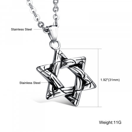 Colier inox cu Steaua lui David [2]