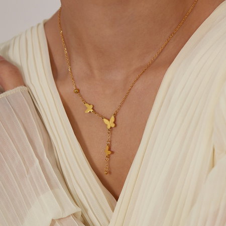 Colier inox cu fluturasi [13]