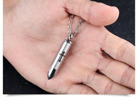 Colier inox cu glont [4]