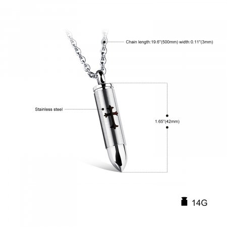 Colier inox cu glont [3]