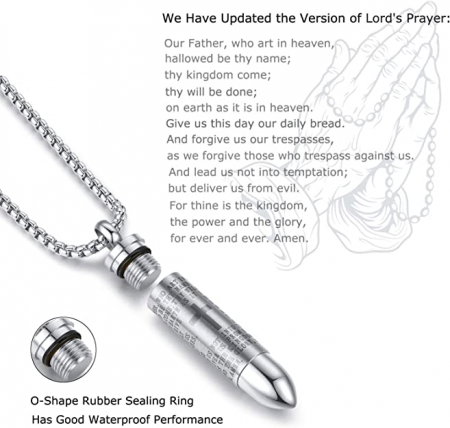 Colier inox cu glont si Tatal Nostru [2]