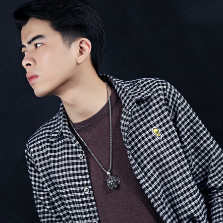 Colier inox cu cap de tigru si lant de 4 mm si 60 cm [1]