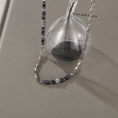 Colier inox cu hematite [3]