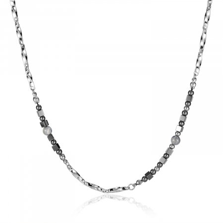 Colier inox cu hematite [0]