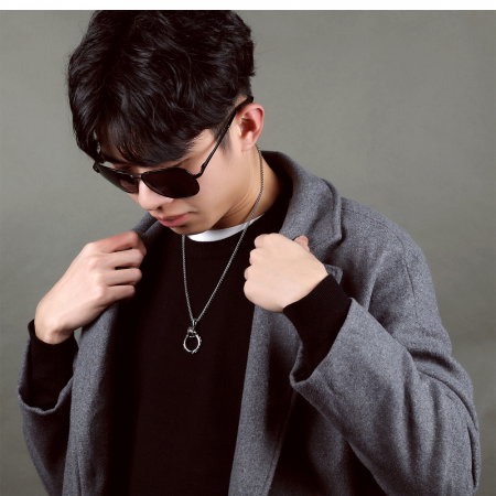 Colier inox cu inel si cruce 55 cm [1]