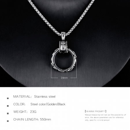 Colier inox cu inel si cruce 55 cm [4]