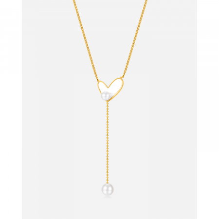 Colier inox cu inima si perle [12]