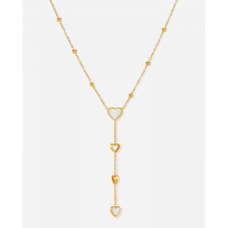 Colier inox cu inimioare si scoica [14]