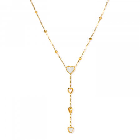 Colier inox cu inimioare si scoica