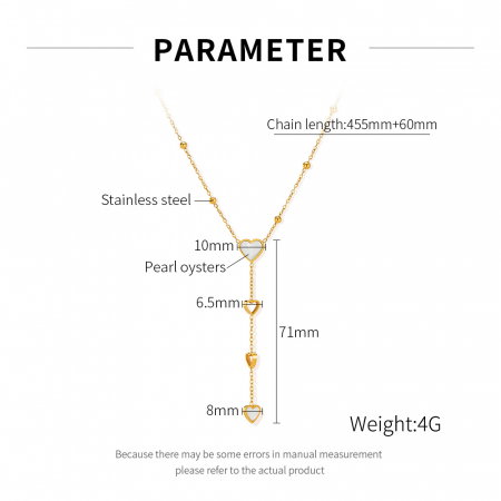 Colier inox cu inimioare si scoica [10]