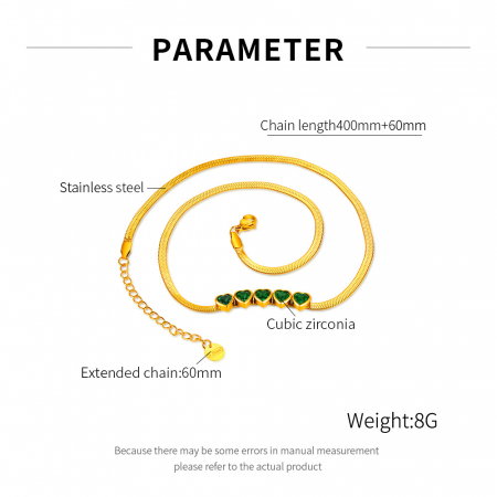 Colier inox cu inimioare verzi [12]