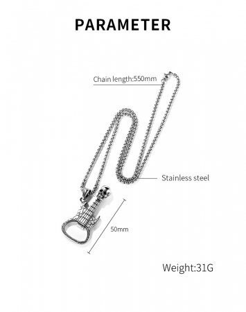 Colier inox cu Chitara si Desfacator Bere [3]