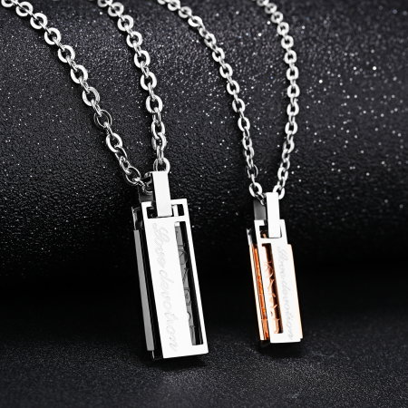 Colier inox cu mesaj "love devotion" 50 cm [11]