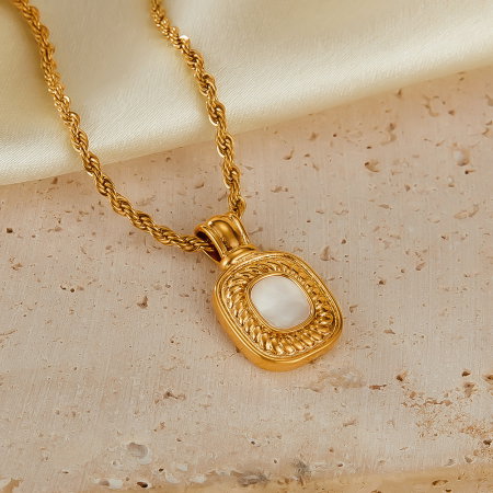 Colier inox cu pandantiv si Abalone [13]