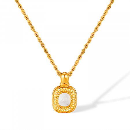 Colier inox cu pandantiv si Abalone