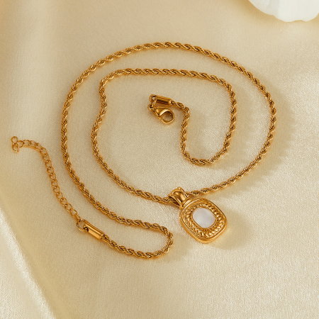 Colier inox cu pandantiv si Abalone [7]