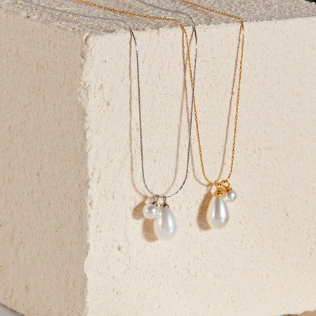 Colier inox cu perle [8]