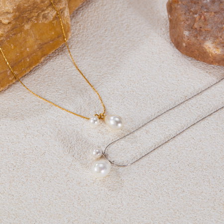 Colier inox cu perle [5]