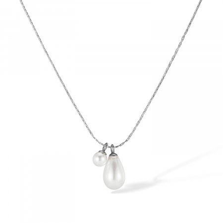 Colier inox cu perle