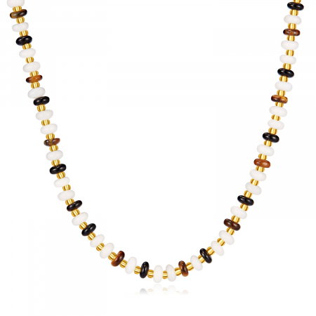 Colier inox cu pietre semipretioase