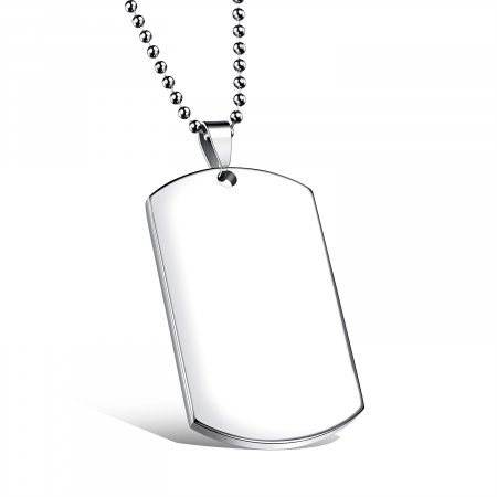 Colier inox cu placuta identificare si lant militar [5]