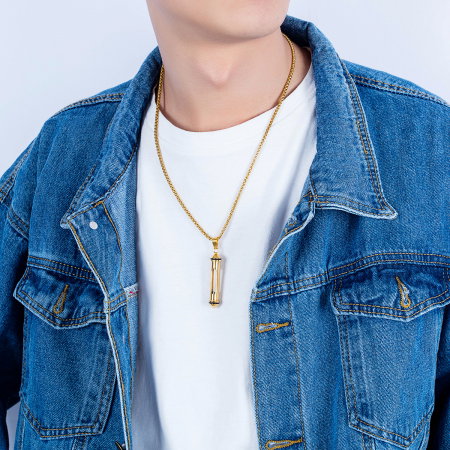 Colier inox cu recipient 55 cm [2]