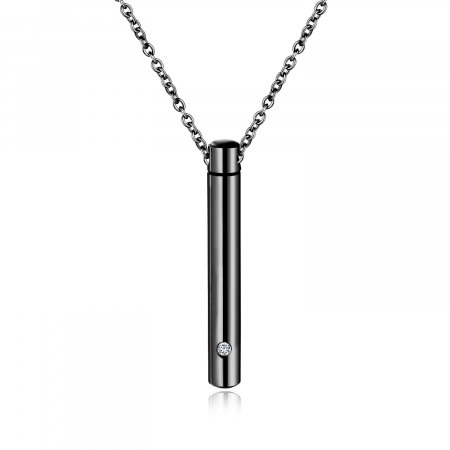 Colier inox cu recipient cilindric