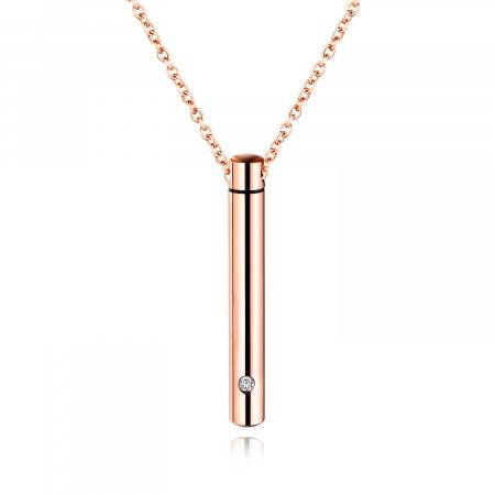 Colier inox cu recipient cilindric