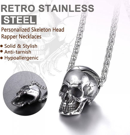 Colier inox cu craniu [4]