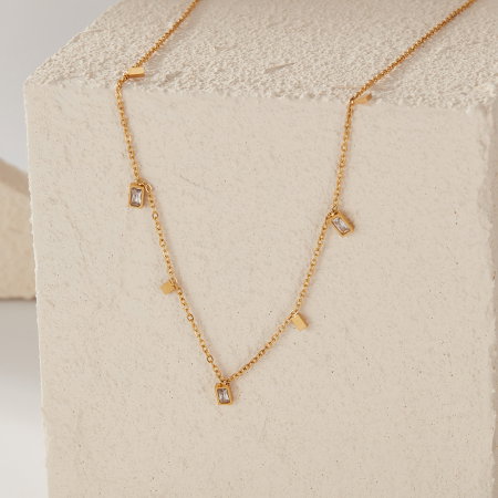 Colier inox cu zirconii [6]